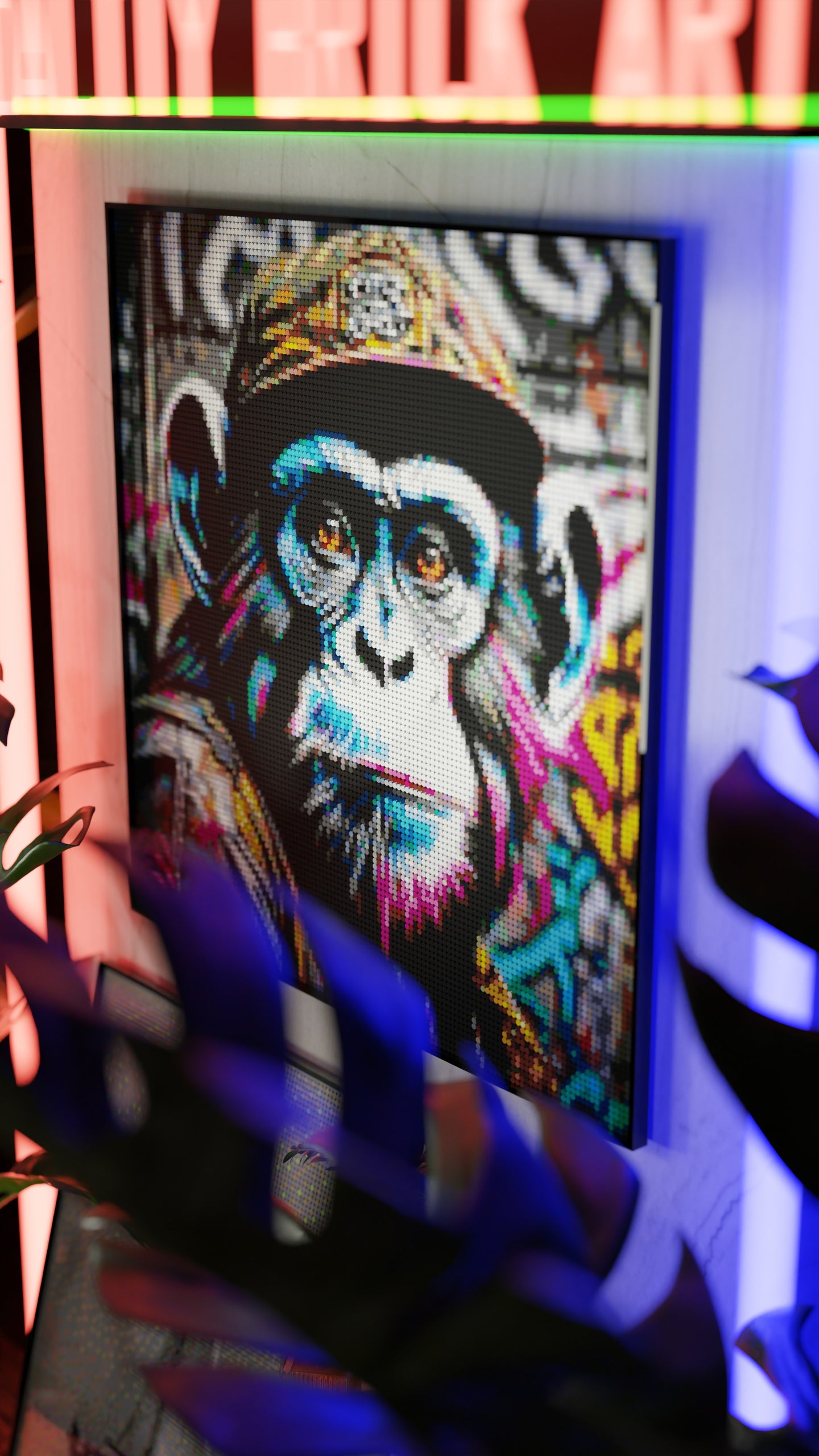 Ape Hop Movement LEGO® Style mosaic pixel art design for display